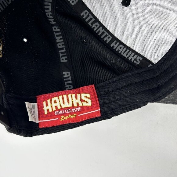 NBA Atlanta Hawks Zephyr Black/Gold Cap Hat Arena Exclusive Snapback 3D Logo - Picture 8 of 8